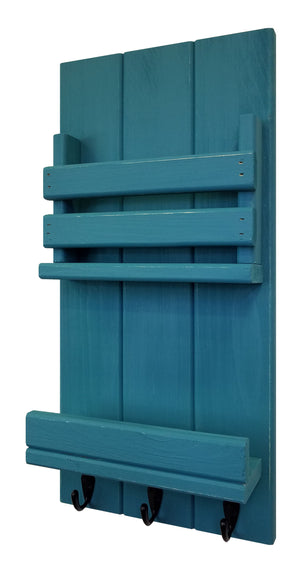 Bradford Vertical Wall Organizer, 20 Paint Colors, Shown in Coral Blue