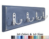 Countryside Double Utility Hook Rack - 20 Paint Colors, Shown in Smoke Gray with White Hooks