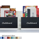 Classic Farmhouse Chalkboard Double Bin Organizer, 20 Colors, Shown in Bright Ivory White