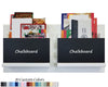 Classic Farmhouse Chalkboard Double Bin Organizer, 20 Colors, Shown in Bright Ivory White