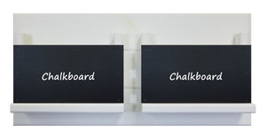 Classic Farmhouse Chalkboard Double Bin Organizer, 20 Colors, Shown in Bright Ivory White