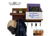 Restyled Farmhouse Whiteboard Bin Organizer, 20 Stain Colors & 5 Hook Finishes