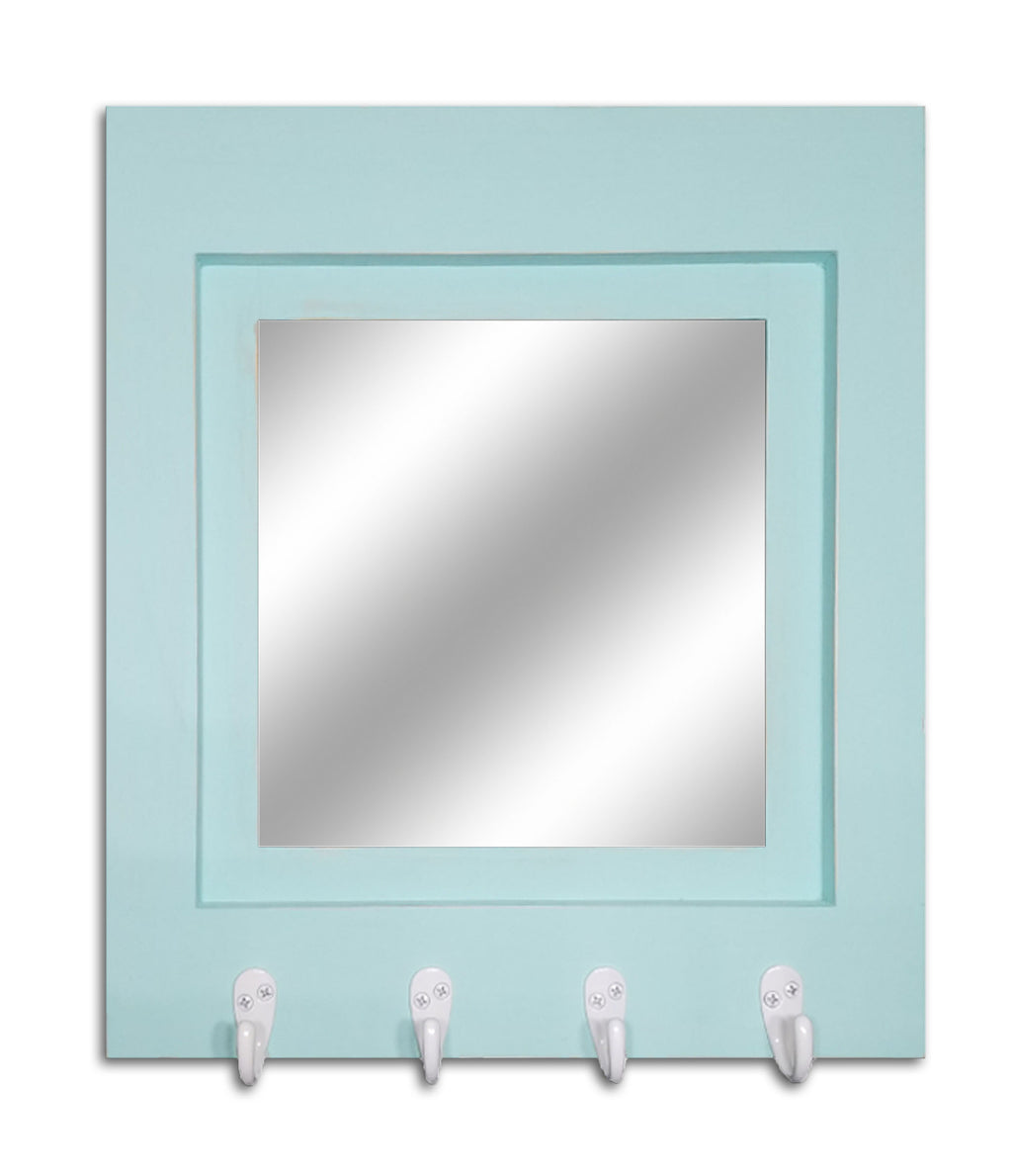 Quakertown Farmhouse Mirror With Hooks, 20 Paint Colors