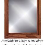 Farmhouse Wood Framed Wall Mirror - 20 Stain Colors, Shown in English Chestnut 