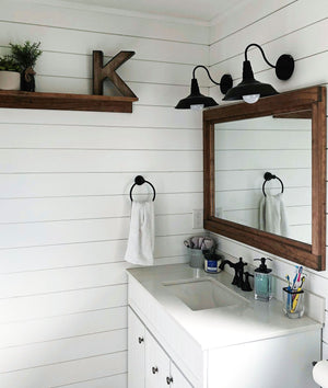 Farmhouse Wood Framed Wall Mirror, 5 Sizes & 20 Colors, Shown in Provincial