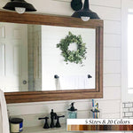Farmhouse Wood Framed Wall Mirror, 5 Sizes & 20 Colors, Shown in Provincial 