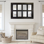Farmhouse 8 Pane Framed Window Mirror 20 Colors, Shown in Ebony