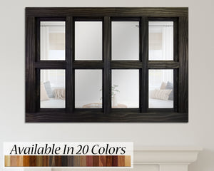 Farmhouse 8 Pane Framed Window Mirror, 20 Colors by Lane of Lenore