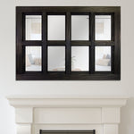 Farmhouse 8 Pane Framed Window Mirror 20 Colors, Shown in Ebony