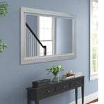 Farmhouse Wood Framed Wall Mirror, 5 Sizes & 20 Colors, Shown in Bright White