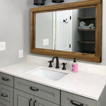 Farmhouse Wood Framed Wall Mirror, Shown in Driftwood 