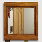 Custom Sized Farmhouse Rustic Wood Framed Mirror, Shown in Early American