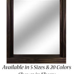 Farmhouse Wood Framed Wall Mirror, 5 Sizes & 20 Colors, Shown in Ebony