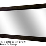 Farmhouse Wood Framed Wall Mirror, 5 Sizes & 20 Colors, Shown in Ebony