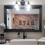 Custom Sized Farmhouse Rustic Wood Framed Mirror, Shown in Ebony