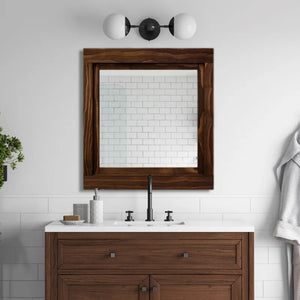 Custom Sized Farmhouse Rustic Wood Framed Mirror, Shown in Jacobean