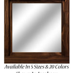 Farmhouse Wood Framed Wall Mirror, 5 Sizes & 20 Colors, Shown in Jacobean