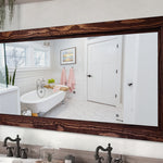 Custom Sized Farmhouse Rustic Wood Framed Mirror, Shown in Red Mahogany 