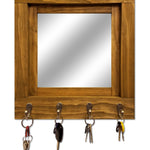 Quakertown Farmhouse Mirror With Hooks, 20 Stain Colors - Renewed Decor & Storage