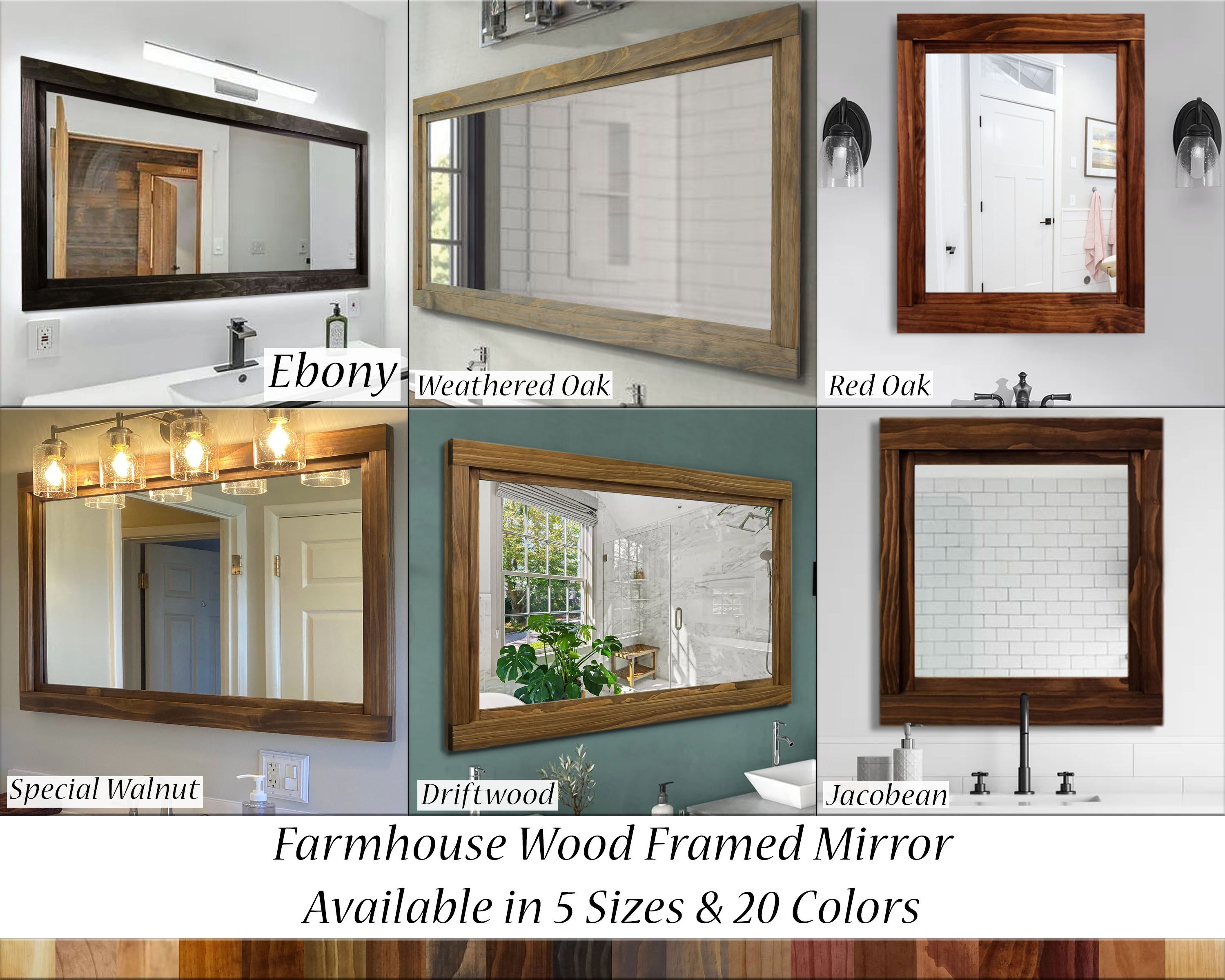 Farmhouse Wood Framed Wall Mirror by Lane of Lenore