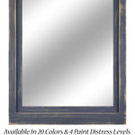 Farmhouse Wood Framed Wall Mirror, 5 Sizes & 20 Colors, Shown in Slate Gray
