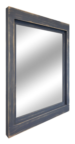Farmhouse Wood Framed Wall Mirror, 5 Sizes & 20 Colors, Shown in Slate Gray