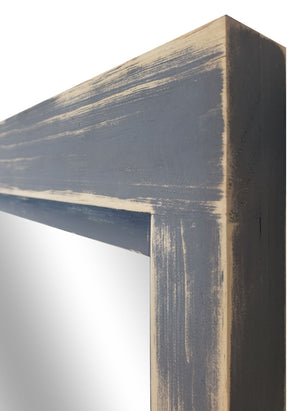 Farmhouse Wood Framed Wall Mirror, 5 Sizes & 20 Colors, Shown in Slate Gray