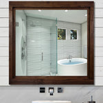 Custom Sized Farmhouse Rustic Wood Framed Mirror,  20 Stain Colors , Renewed Decor & Storage