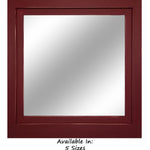 Farmhouse Wood Framed Wall Mirror, 5 Sizes & 20 Colors, Shown in Sundried Tomato Red