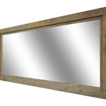 Farmhouse Wood Framed Wall Mirror, 5 Sizes & 20 Colors, Shown in Weathered Oak