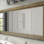 Custom Sized Farmhouse Rustic Wood Framed Mirror, Shown in Weathered Oak