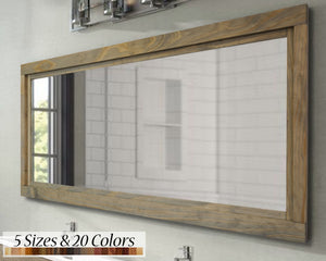 Farmhouse Wood Framed Wall Mirror by Lane of Lenore