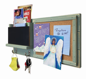 Fox Chase Wall Organizer, 20 Colors & 5 Hook Finishes, Shown in Avocado Green with Nickel Hooks
