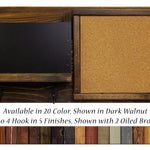 Fox Chase Wall Organizer, 20 Colors & 5 Hook Finishes, Shown in Dark Walnut with Oiled Bronze Hooks