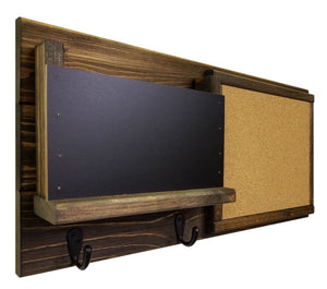 Fox Chase Wall Organizer, 20 Colors & 5 Hook Finishes, Shown in Dark Walnut with Oiled Bronze Hooks