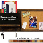 Fox Chase Wall Organizer, Mail Holder, Corkboard & Hooks by Renewed Decor