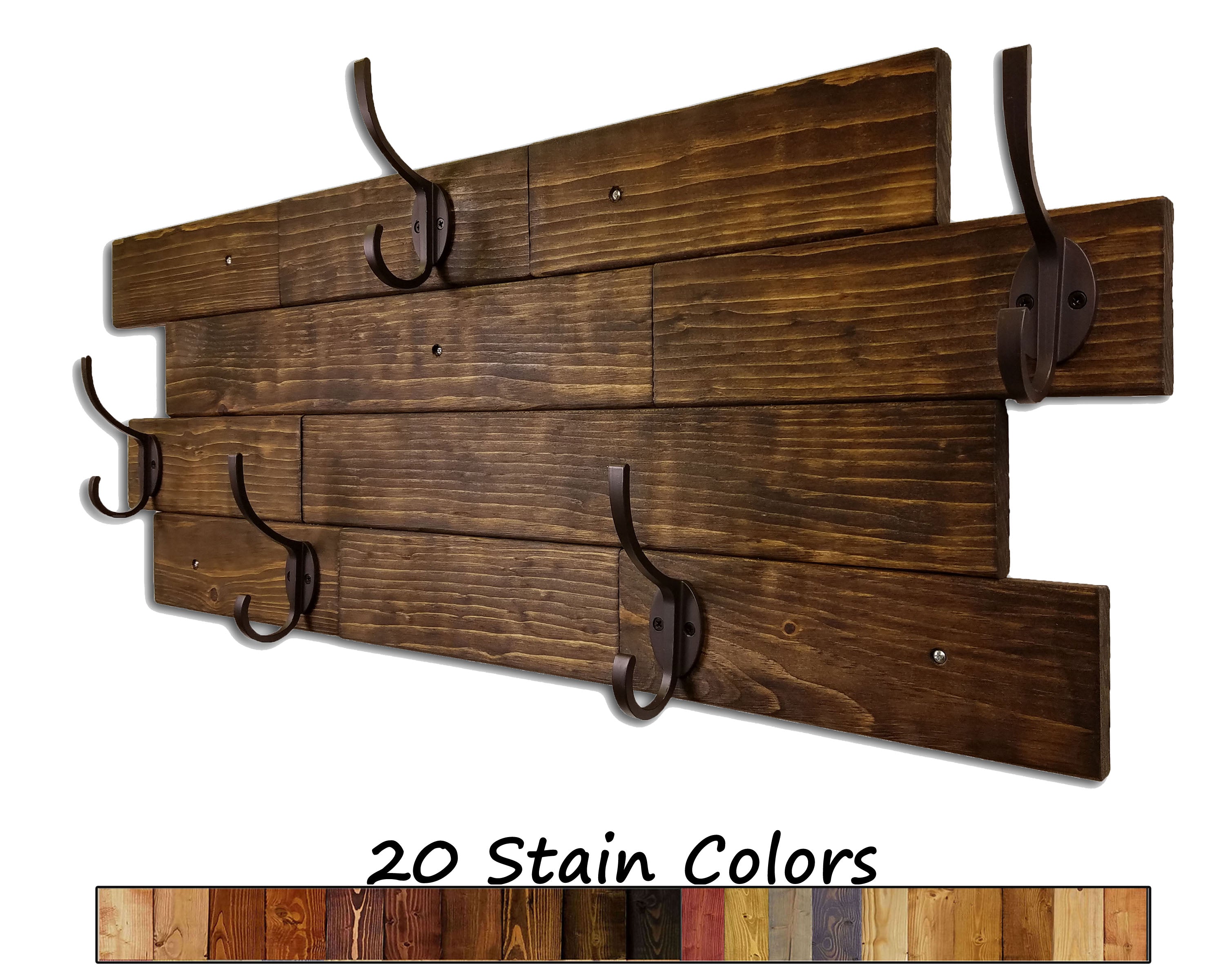 Frazier Farmhouse Wall Coat Hook Rack, 20 Colors & 5 Hook Finishes by Renewed Decor