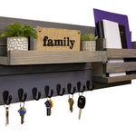 Greatland Wall Mounted Organizer, Shown in Classic Gray with Oiled Bronze Hooks