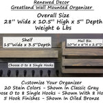 Greatland Wall Mounted Organizer, Sizes & Dimensions