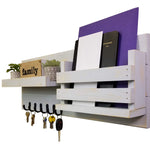 Greatland Wall Mounted Organizer, Shown in Light French Gray & Oiled Bronze Hooks