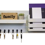 Greatland Wall Mounted Organizer, Shown in Light French Gray & Oiled Bronze Hooks