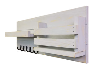 Greatland Wall Mounted Organizer, Shown in Light French Gray & Oiled Bronze Hooks