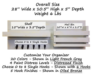 Greatland Wall Mounted Organizer Size & Dimensions