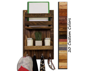 Harvest Rustic Large Vertical Mail Organizer, 20 Colors & 5 Hook Finishes by Renewed Decor