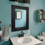 Herringbone Reclaimed Styled Wood Mirror, 5 Sizes & 20 Stain Colors, Shown in Ebony