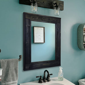 Herringbone Reclaimed Wood Framed Mirror, Shown in Ebony