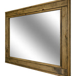 Herringbone Reclaimed Styled Wood Mirror, 5 Sizes & 20 Stain Colors, Shown in Driftwood