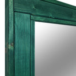 Herringbone Rustic Reclaimed Wood Wall Mirror, 5 Sizes & 13 Colors, Shown in Hunter Green