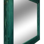 Herringbone Rustic Reclaimed Wood Wall Mirror, 5 Sizes & 13 Colors, Shown in Hunter Green