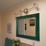 Herringbone Rustic Reclaimed Wood Wall Mirror, 5 Sizes & 13 Colors, Shown in Hunter Green